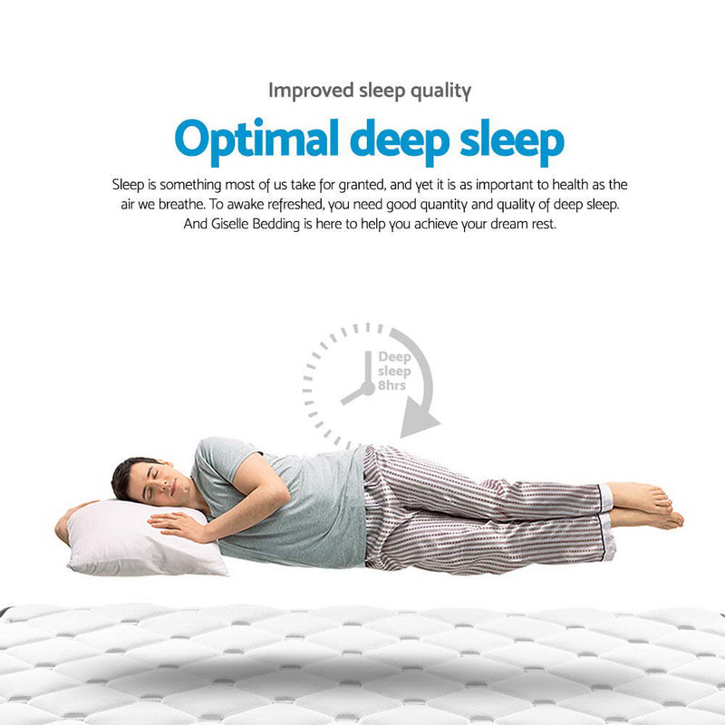 Furniture > Mattresses > Queen Mattress - Giselle Bedding 21cm Mattress Pillow Top Queen - Garden Yard