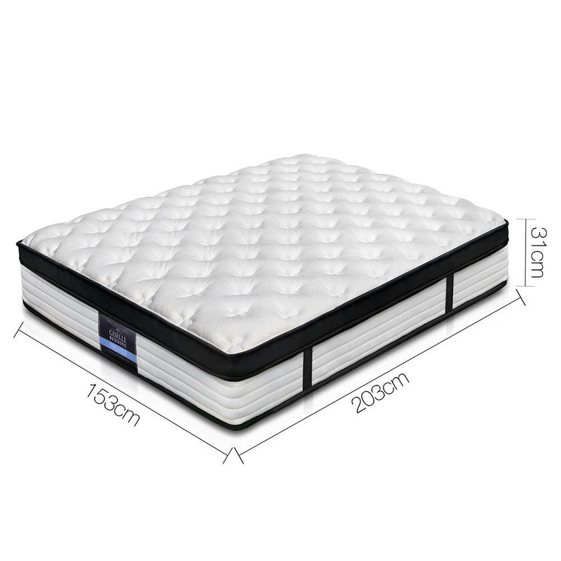 Furniture > Mattresses > Queen Mattress - Giselle Bedding 31cm Mattress Euro Top Queen - Garden Yard