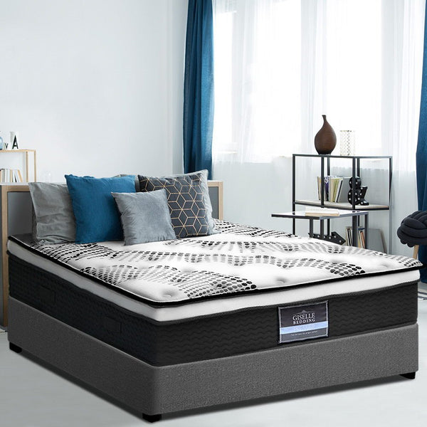 Furniture > Mattresses > Queen Mattress - Giselle Bedding 32cm Mattress Euro Top Queen - Garden Yard