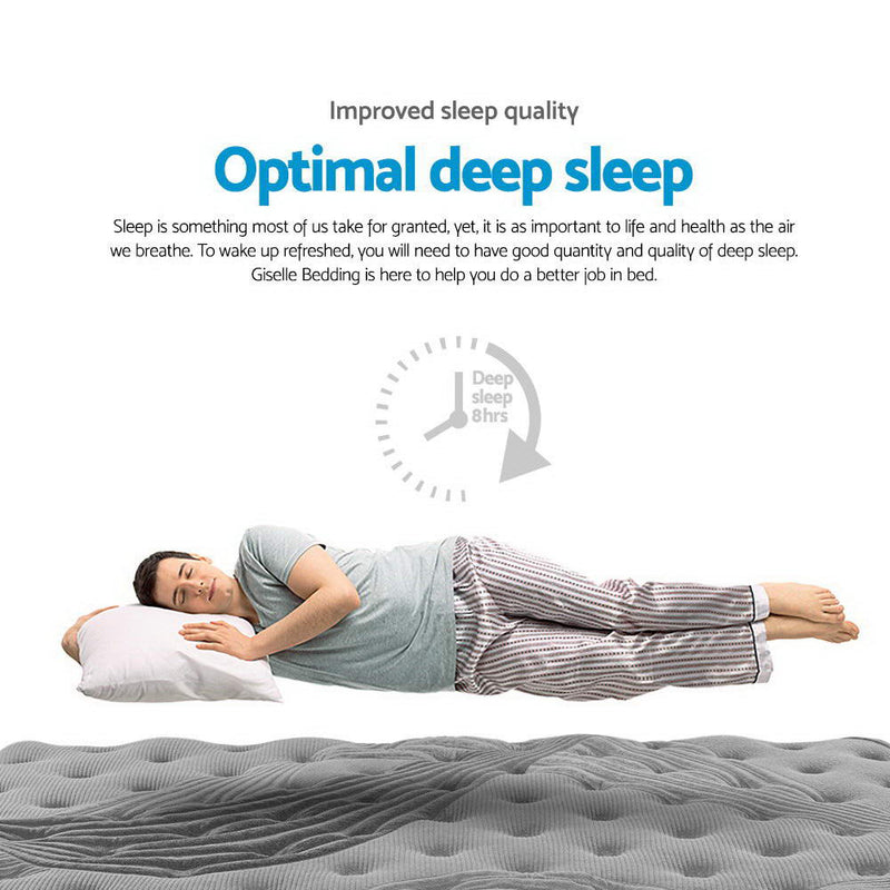 Furniture > Mattresses > Queen Mattress - Giselle Bedding 34cm Mattress Bamboo Cover Queen - Garden Yard