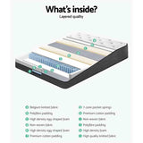 Furniture > Mattresses > Queen Mattress - Giselle Bedding 34cm Mattress Euro Top Queen - Garden Yard