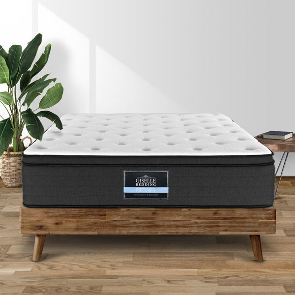 Furniture > Mattresses > Queen Mattress - Giselle Bedding 34cm Mattress Euro Top Queen - Garden Yard