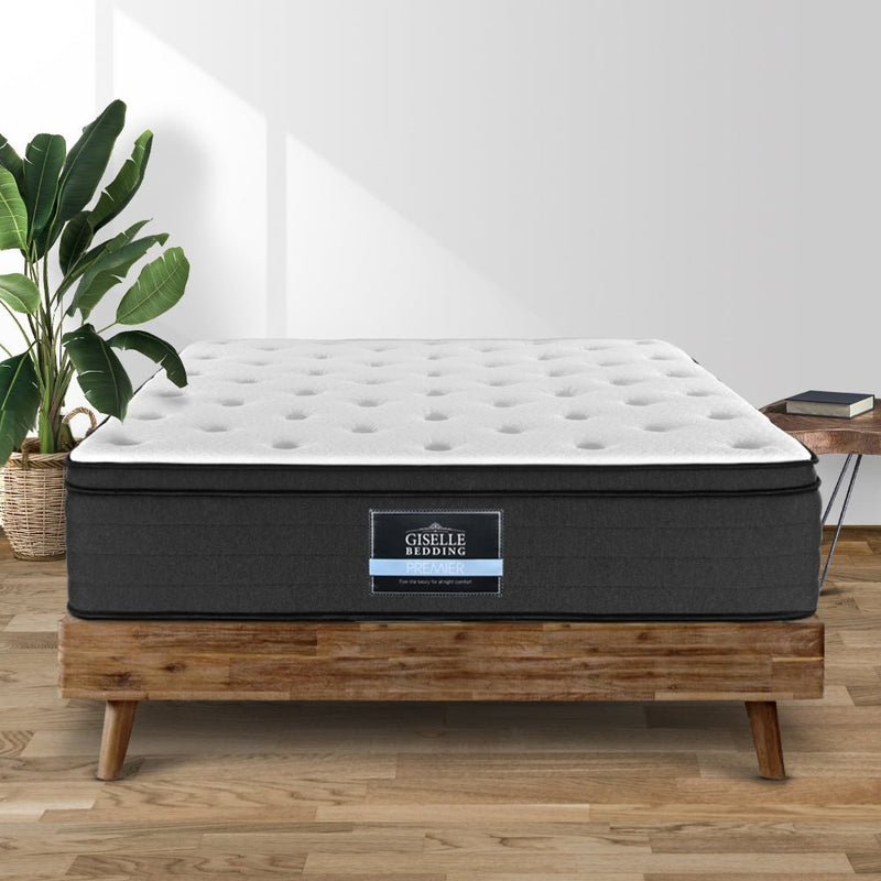 Furniture > Mattresses > Queen Mattress - Giselle Bedding 34cm Mattress Euro Top Queen - Garden Yard