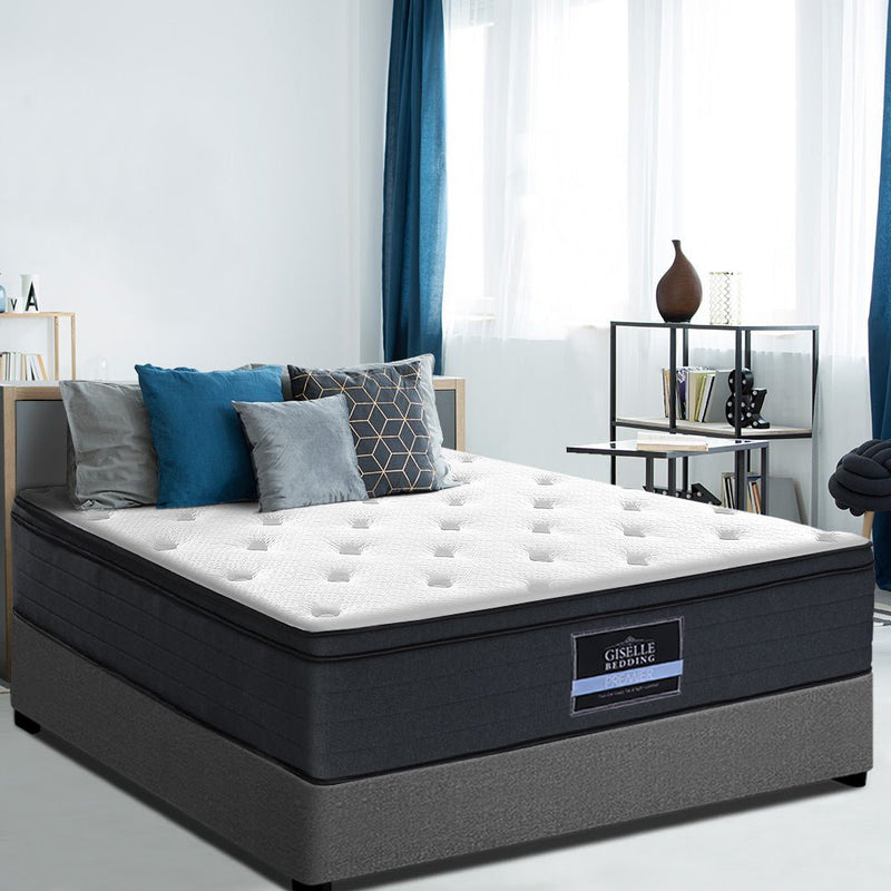 Furniture > Mattresses > Queen Mattress - Giselle Bedding 34cm Mattress Euro Top Queen - Garden Yard