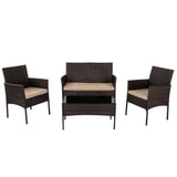 Furniture > Outdoor - Breeze 4 - Seat Wicker Outdoor Lounge Set - Garden Yard