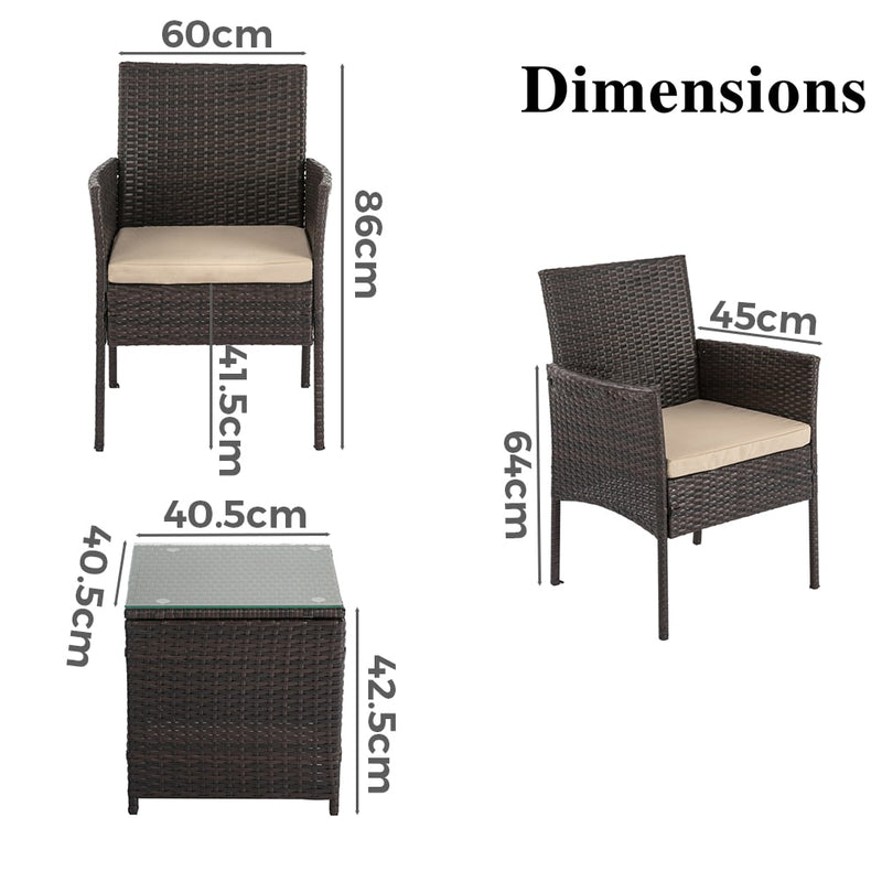Furniture > Outdoor - Dreamo Delightful 3 Piece Bistro Set - Garden Yard