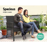 Furniture > Outdoor - Gardeon 4 PCS Outdoor Furniture Lounge Setting Wicker Dining Set Grey - Garden Yard