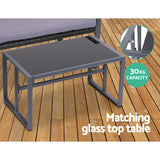 Furniture > Outdoor - Gardeon 4PC Outdoor Furniture Patio Table Chair Black - Garden Yard