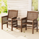 Furniture > Outdoor - Gardeon Garden Bench Chair Table Loveseat Wooden Outdoor Furniture Patio Park Brown - Garden Yard