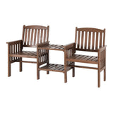 Furniture > Outdoor - Gardeon Garden Bench Chair Table Loveseat Wooden Outdoor Furniture Patio Park Brown - Garden Yard