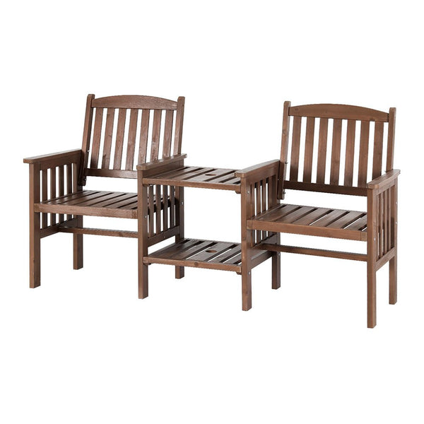 Furniture > Outdoor - Gardeon Garden Bench Chair Table Loveseat Wooden Outdoor Furniture Patio Park Brown - Garden Yard