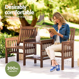 Furniture > Outdoor - Gardeon Garden Bench Chair Table Loveseat Wooden Outdoor Furniture Patio Park Brown - Garden Yard