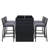 Furniture > Outdoor - Gardeon Outdoor Bar Set Table Chairs Stools Rattan Patio Furniture 4 Seaters - Garden Yard