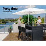 Furniture > Outdoor - Gardeon Outdoor Bar Set Table Chairs Stools Rattan Patio Furniture 4 Seaters - Garden Yard