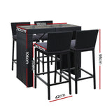 Furniture > Outdoor - Gardeon Outdoor Bar Set Table Chairs Stools Rattan Patio Furniture 4 Seaters - Garden Yard