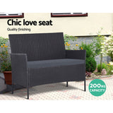 Furniture > Outdoor - Gardeon Outdoor Furniture Lounge Setting Wicker Patio Dining Set w/Storage Cover Grey - Garden Yard