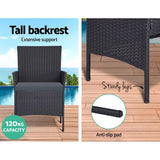 Furniture > Outdoor - Gardeon Outdoor Furniture Lounge Setting Wicker Patio Dining Set w/Storage Cover Grey - Garden Yard