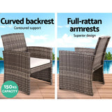 Furniture > Outdoor - Gardeon Rattan Furniture Outdoor Lounge Setting Wicker Dining Set w/Storage Cover Mixed Grey - Garden Yard