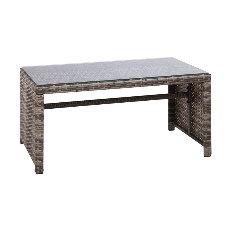 Furniture > Outdoor - Gardeon Rattan Furniture Outdoor Lounge Setting Wicker Dining Set w/Storage Cover Mixed Grey - Garden Yard