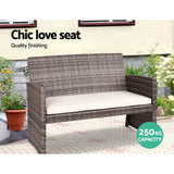 Furniture > Outdoor - Gardeon Rattan Furniture Outdoor Lounge Setting Wicker Dining Set w/Storage Cover Mixed Grey - Garden Yard