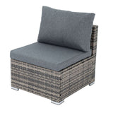 Furniture > Outdoor - Grey Armless Outdoor Sofa Set - Garden Yard