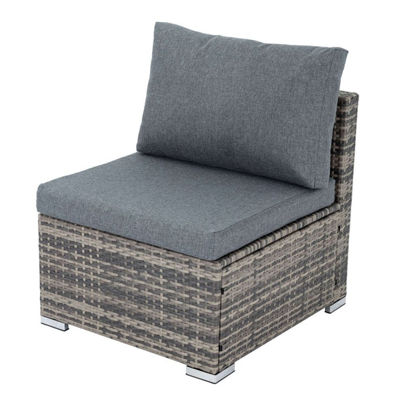 Furniture > Outdoor - Grey Armless Outdoor Sofa Set - Garden Yard