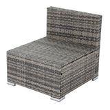 Furniture > Outdoor - Grey Armless Outdoor Sofa Set - Garden Yard