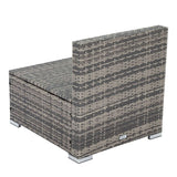 Furniture > Outdoor - Grey Armless Outdoor Sofa Set - Garden Yard