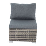 Furniture > Outdoor - Grey Armless Outdoor Sofa Set - Garden Yard