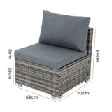 Furniture > Outdoor - Grey Armless Outdoor Sofa Set - Garden Yard