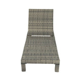 Furniture > Outdoor - Grey Rattan Sunbed with Adjustable Recline - Garden Yard