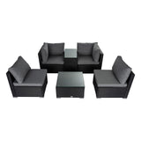 Furniture > Outdoor - Modular Outdoor Lounge Set - 9pcs Sofa, Armchairs and Coffee Table - Garden Yard
