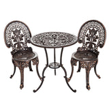 Furniture > Outdoor > Outdoor Chairs - Gardeon 3PC Patio Furniture Outdoor Bistro Set Dining Chairs Aluminium Bronze - Garden Yard