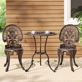 Furniture > Outdoor > Outdoor Chairs - Gardeon 3PC Patio Furniture Outdoor Bistro Set Dining Chairs Aluminium Bronze - Garden Yard