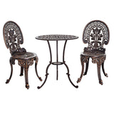 Furniture > Outdoor > Outdoor Chairs - Gardeon 3PC Patio Furniture Outdoor Bistro Set Dining Chairs Aluminium Bronze - Garden Yard
