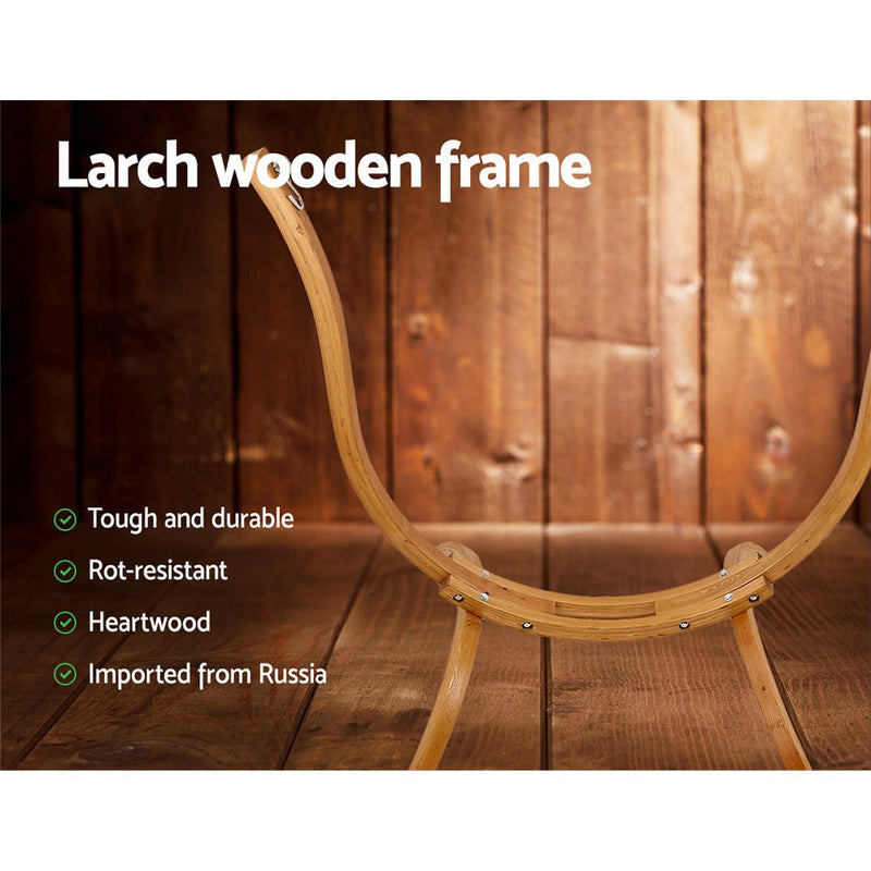 Furniture > Outdoor > Outdoor Chairs - Gardeon Hammock Chair Timber Outdoor Furniture Camping with Wooden Stand - Garden Yard
