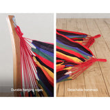 Furniture > Outdoor > Outdoor Chairs - Gardeon Hammock Chair Timber Outdoor Furniture Camping with Wooden Stand - Garden Yard