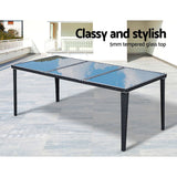 Furniture > Outdoor > Outdoor Sofas & Lounge Sets - Gardeon Outdoor Dining Set 9 Piece Wicker Lounge Setting Black - Garden Yard