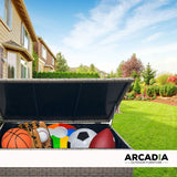 Furniture > Outdoor > Outdoor Storage Boxes - Arcadia Furniture Outdoor Rattan Storage Box Garden Toy Tools Shed UV Resistant - Oatmeal - Garden Yard