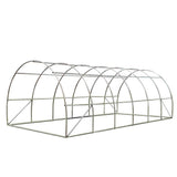 galvanised steel frame of a spacious 6x3m walk-in plant nursery greenhouse