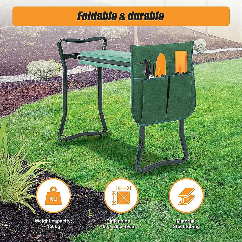  - Garden Seat Folding Kneeler Bench Kneeling Soft Eva Pad - Garden Yard