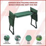  - Garden Seat Folding Kneeler Bench Kneeling Soft Eva Pad - Garden Yard