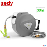  - Garden Spray Gun Auto Rewind Wall Water Hose Mount Hose Reel 30M Retractable - Garden Yard