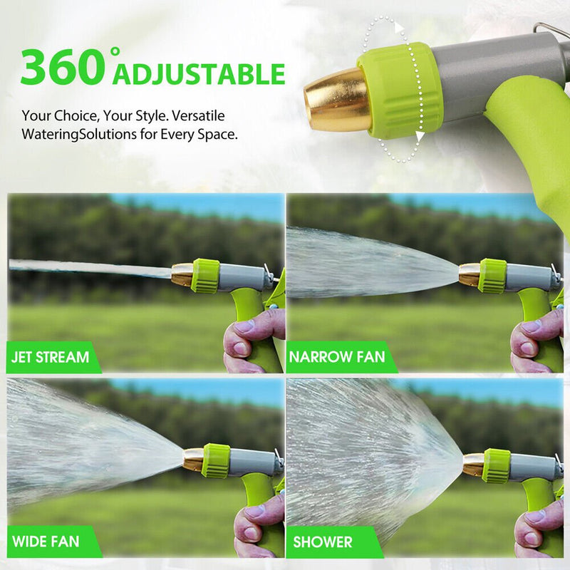  - Garden Spray Gun Auto Rewind Wall Water Hose Mount Hose Reel 30M Retractable - Garden Yard