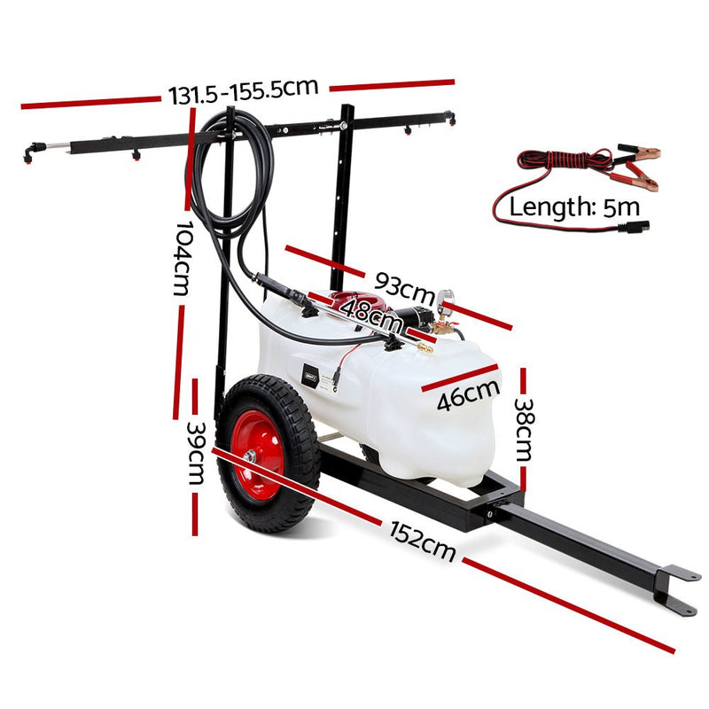  - Giantz Weed Sprayer 100L Trailer 1.5M Boom Garden Spray - Garden Yard