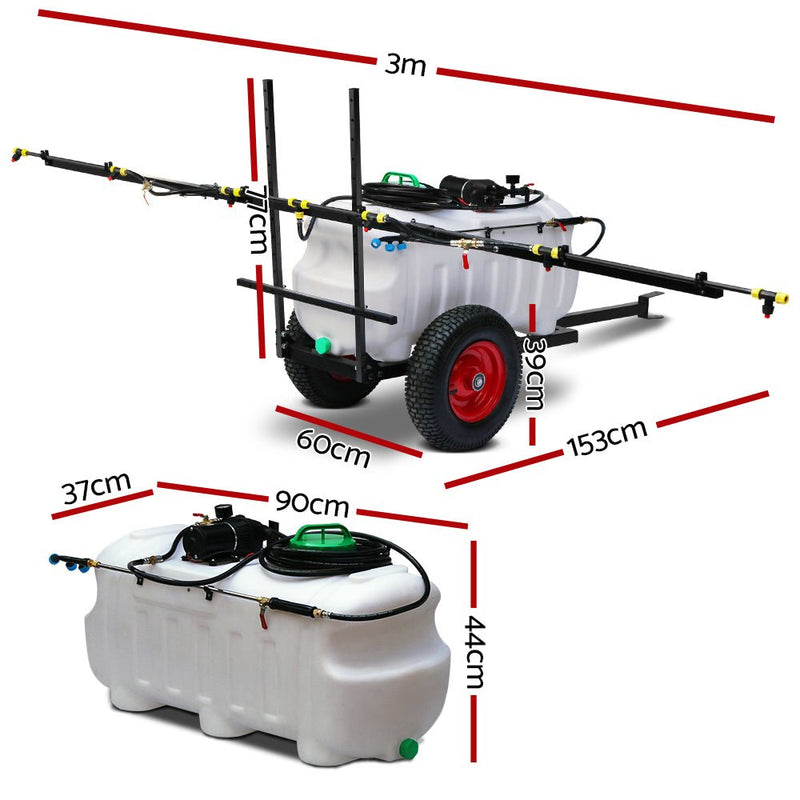  - Giantz Weed Sprayer 100L Trailer 3M Boom Garden Spray - Garden Yard