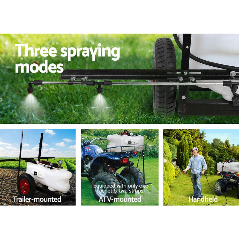  - Giantz Weed Sprayer 60L Trailer 1.5M Boom Garden Spray - Garden Yard