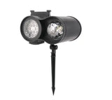 Ground insert dual-tube LED outdoor projection light with water ripple effect and stake.