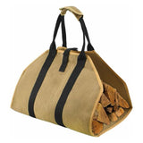 heavy duty canvas firewood basket biege