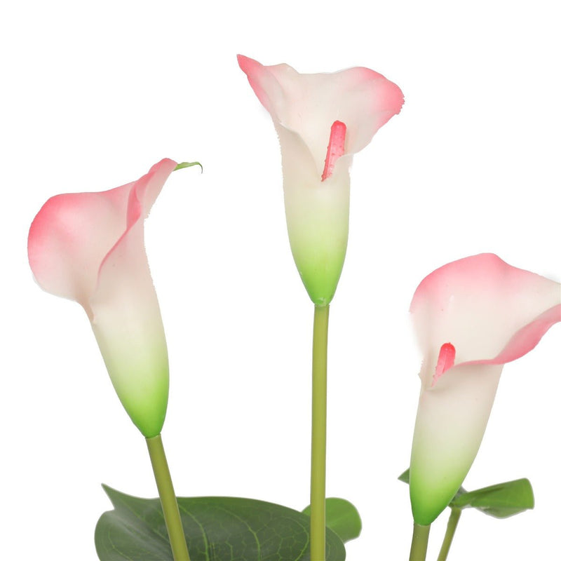 Home & Garden > Artificial Plants > Artifical Flowers & Plants - Artificial Flowering White & Pink Peace Lily / Calla Lily Plant 50cm - Garden Yard